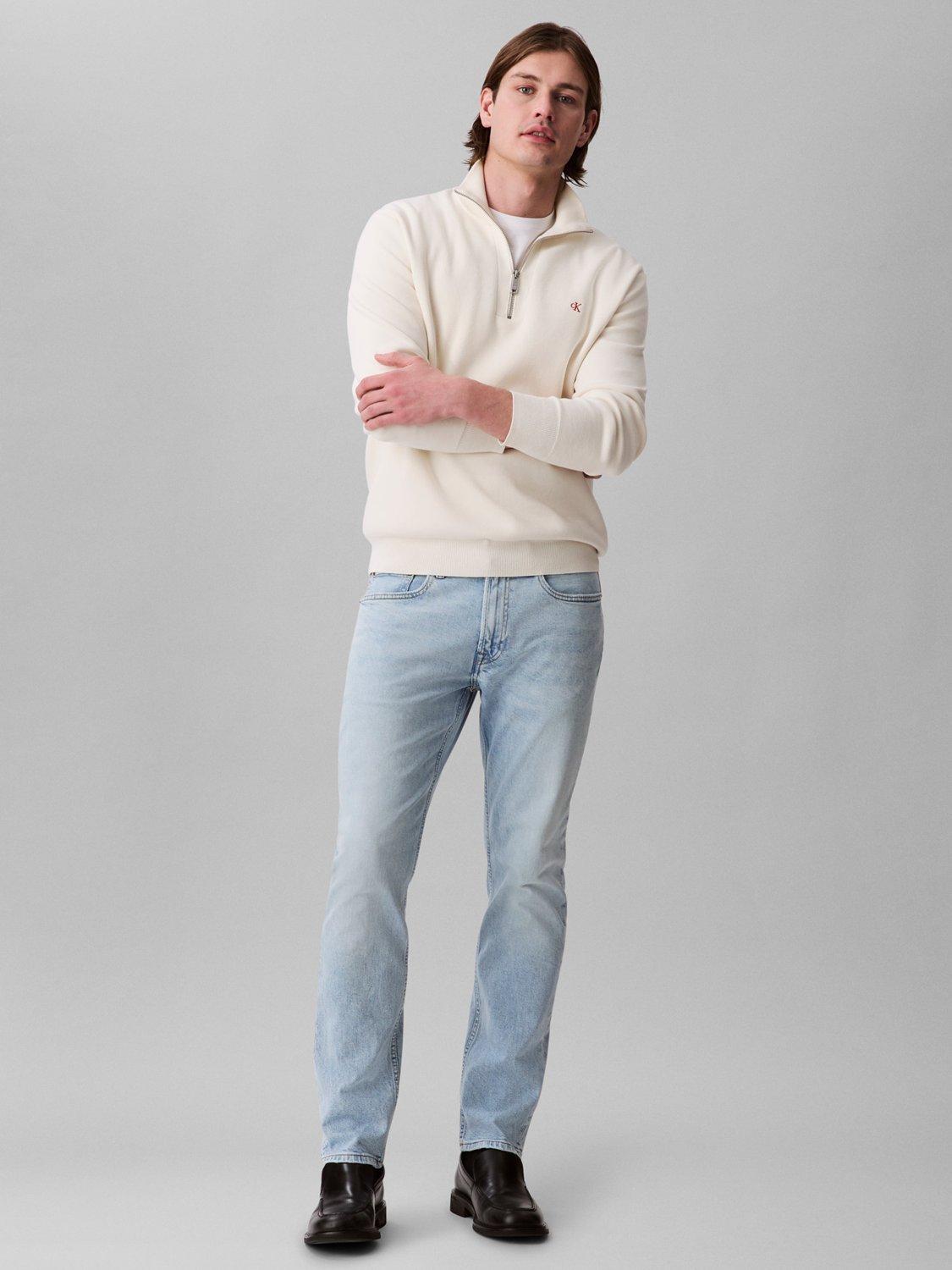 Product image 3 of 6, which shows Calvin Klein Slim Fit Mid Rise Jeans, Marbled Beacon, 28S