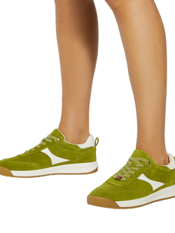 Dune London Elsea Lace-Up Suede Trainers - view 2, Green/Multi