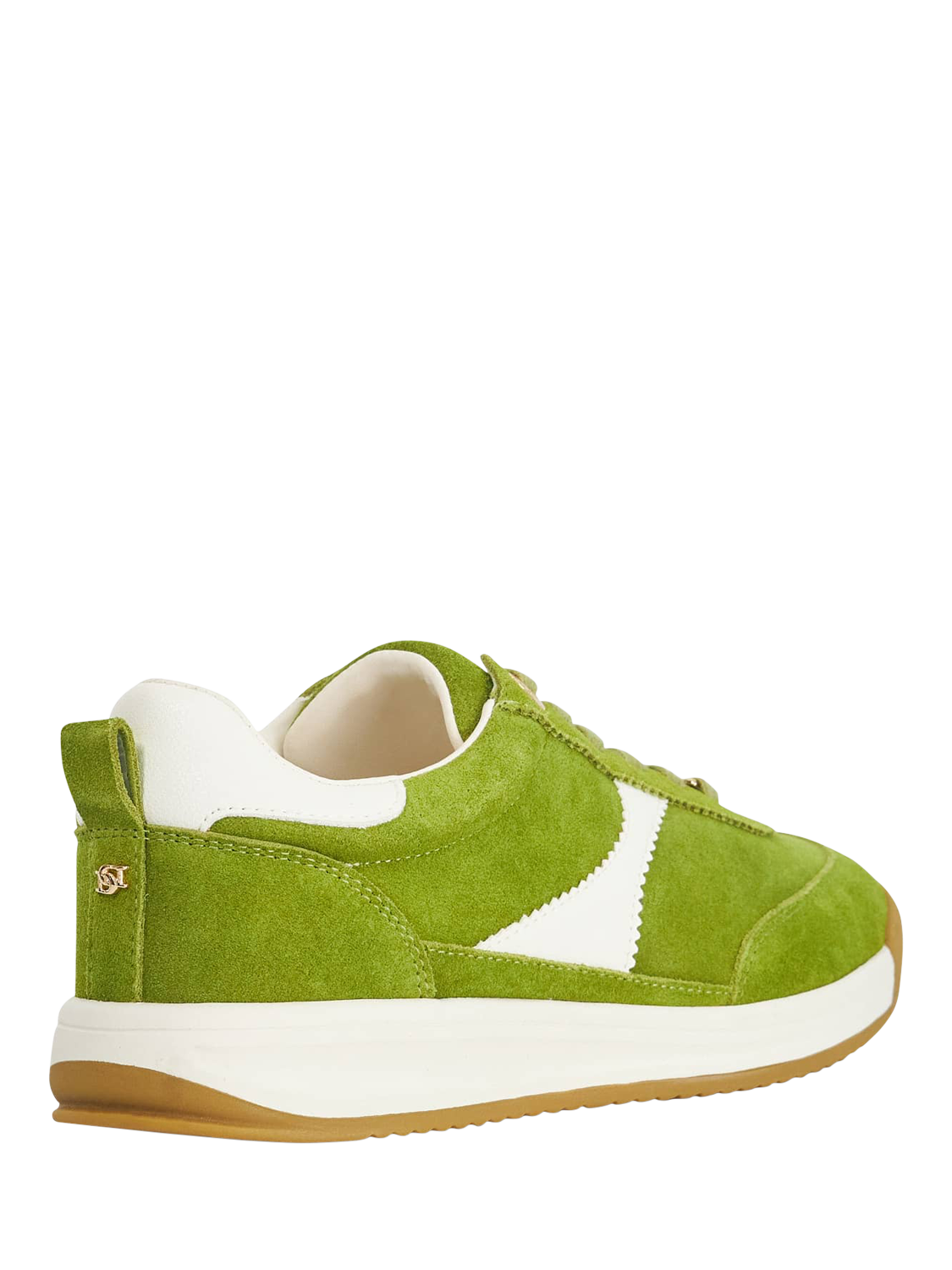 Product image 5 of 6, which shows Dune London Elsea Lace-Up Suede Trainers, Green/Multi, EU36