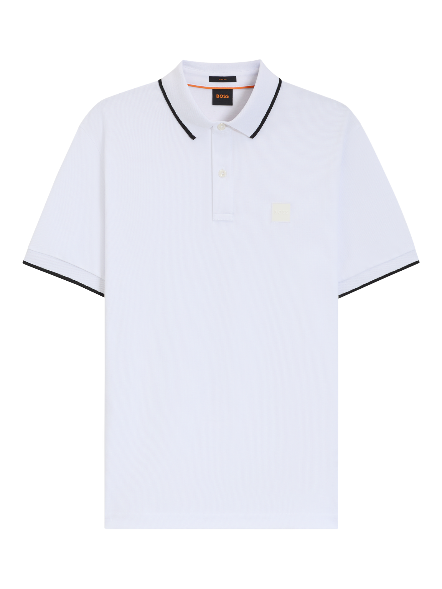 Product image 4 of 5, which shows BOSS Cotton Blend Short Sleeve Polo Shirt, White, M