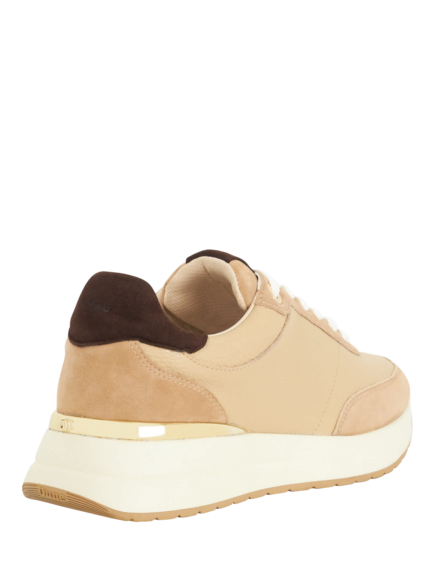 Product image 5 of 6, which shows Dune London Emotion Lace Up Leather Trainers, Camel, EU36