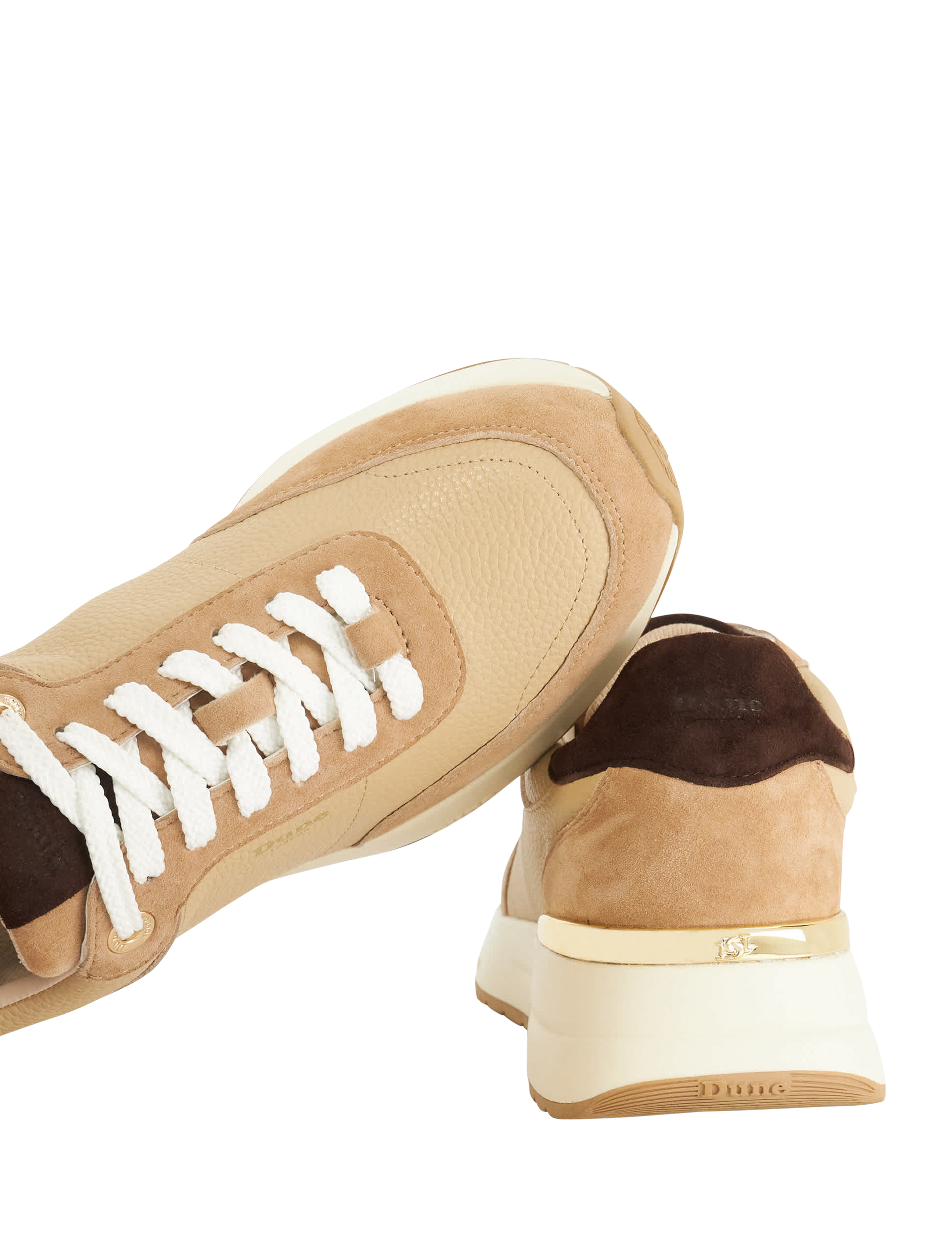 Product image 6 of 6, which shows Dune London Emotion Lace Up Leather Trainers, Camel, EU36