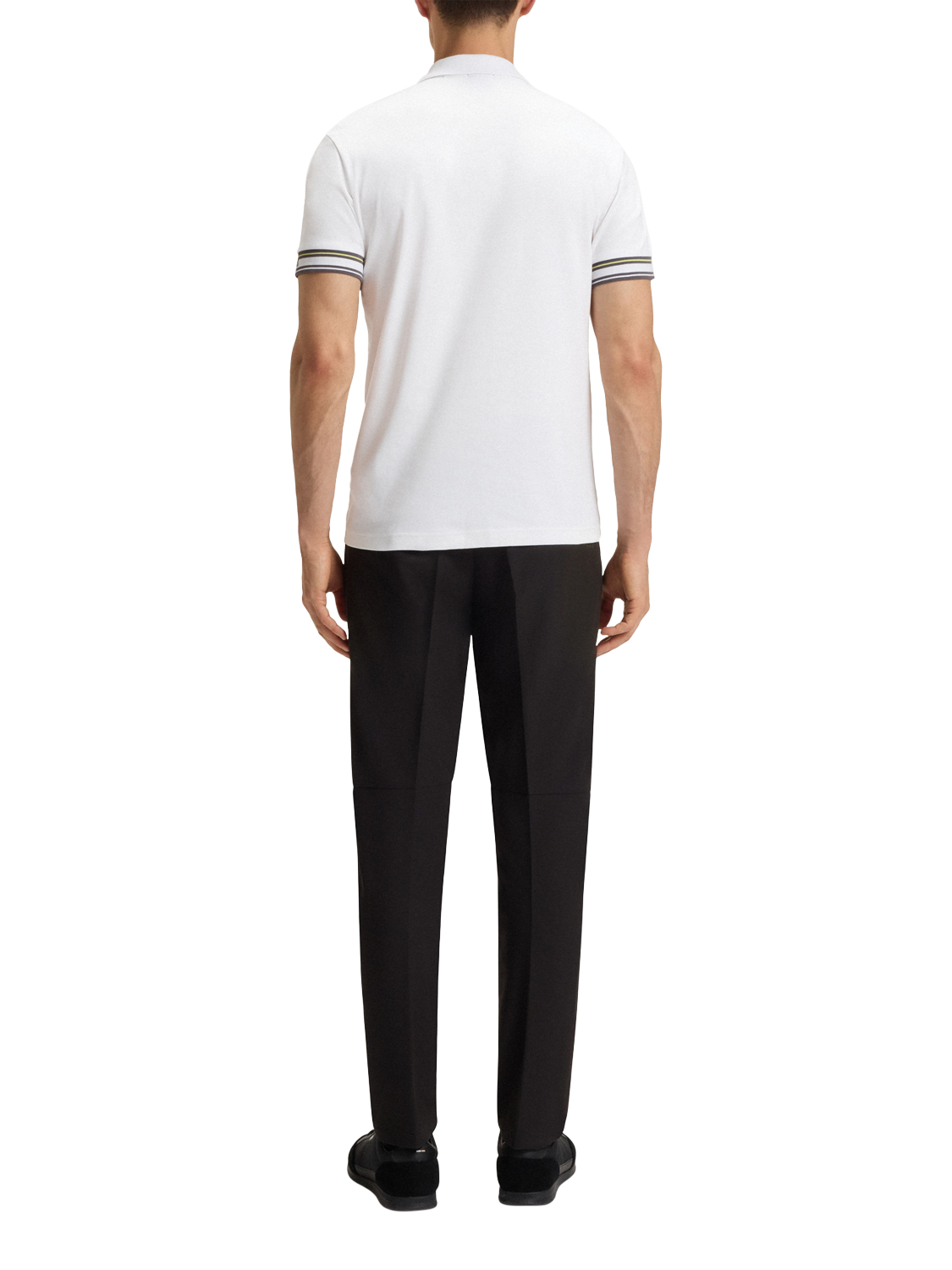 Product image 2 of 5, which shows BOSS Cotton Short Sleeve Polo Shirt, White, M