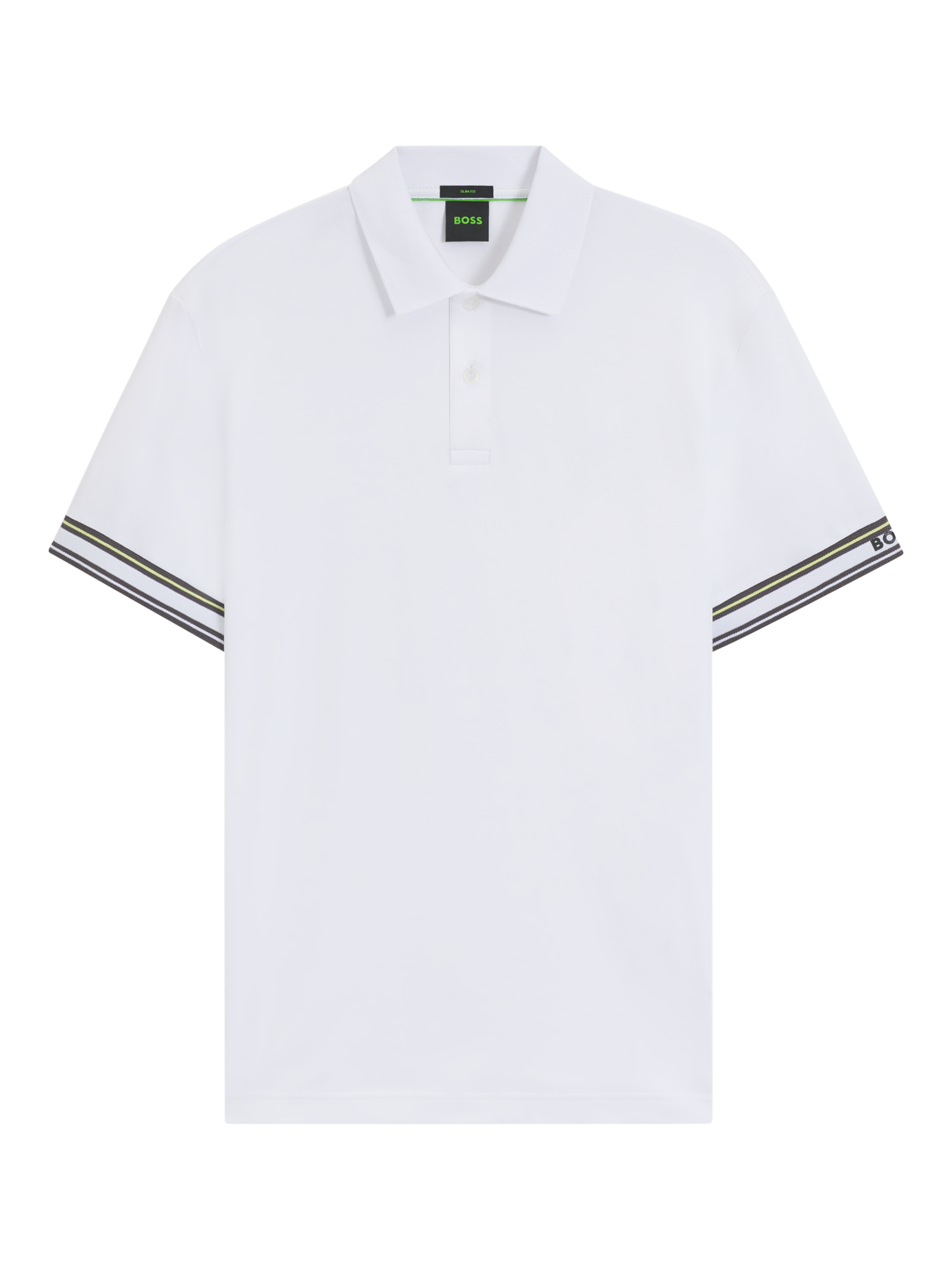 Product image 4 of 5, which shows BOSS Cotton Short Sleeve Polo Shirt, White, M