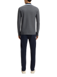 BOSS Cotton Regular Fit Long Sleeve Polo Shirt, Dark Blue
