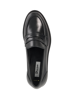 Dune London Giya Wide Fit Leather Loafers, Black - view 2, Black