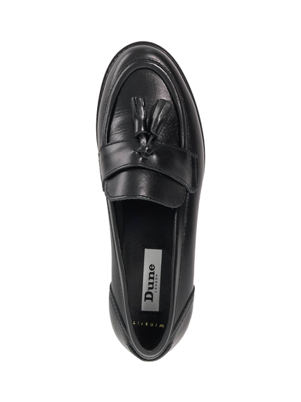 Dune London Gracelyn Wide Fit Leather Loafers, Black - view 2, Black