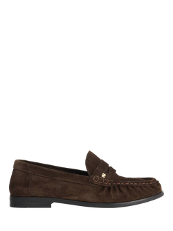 Dune London Grisella Wide Fit Suede Slip-On Loafers, Brown, Brown