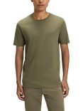 BOSS Cotton Regular Fit Short Sleeve Logo T-Shirt, Open Green