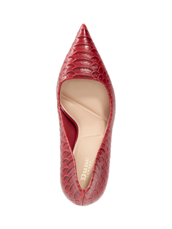 Dune London Assured High Heel Pointed Toe Leather Court Shoes - view 2, Red