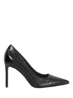 Dune London Assured High Heel Pointed Toe Leather Court Shoes, Black