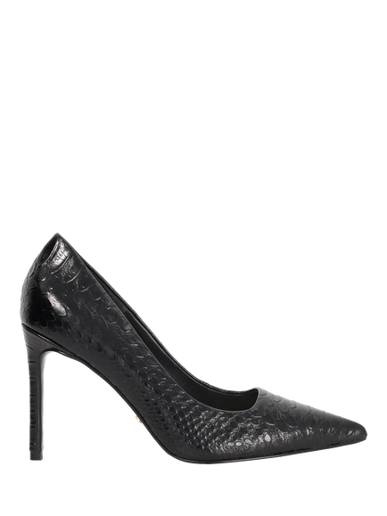 Dune London Assured High Heel Pointed Toe Leather Court Shoes, Black