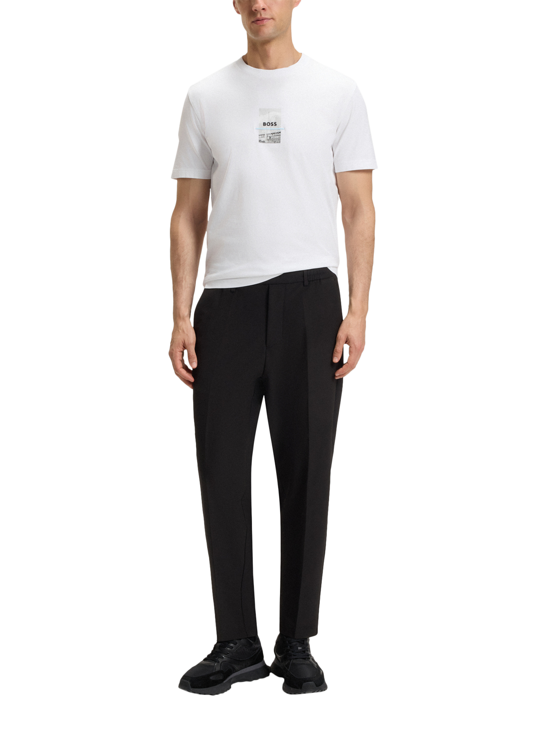 Product image 3 of 5, which shows BOSS Cotton Blend Short Sleeve Graphic T-Shirt, White, M