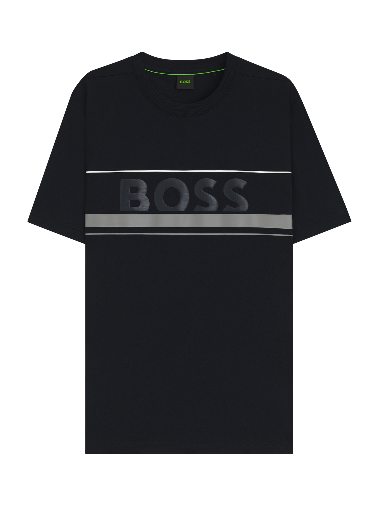 Product image 4 of 5, which shows BOSS Cotton Regular Fit Short Sleeve Logo T-Shirt, Dark Blue, S