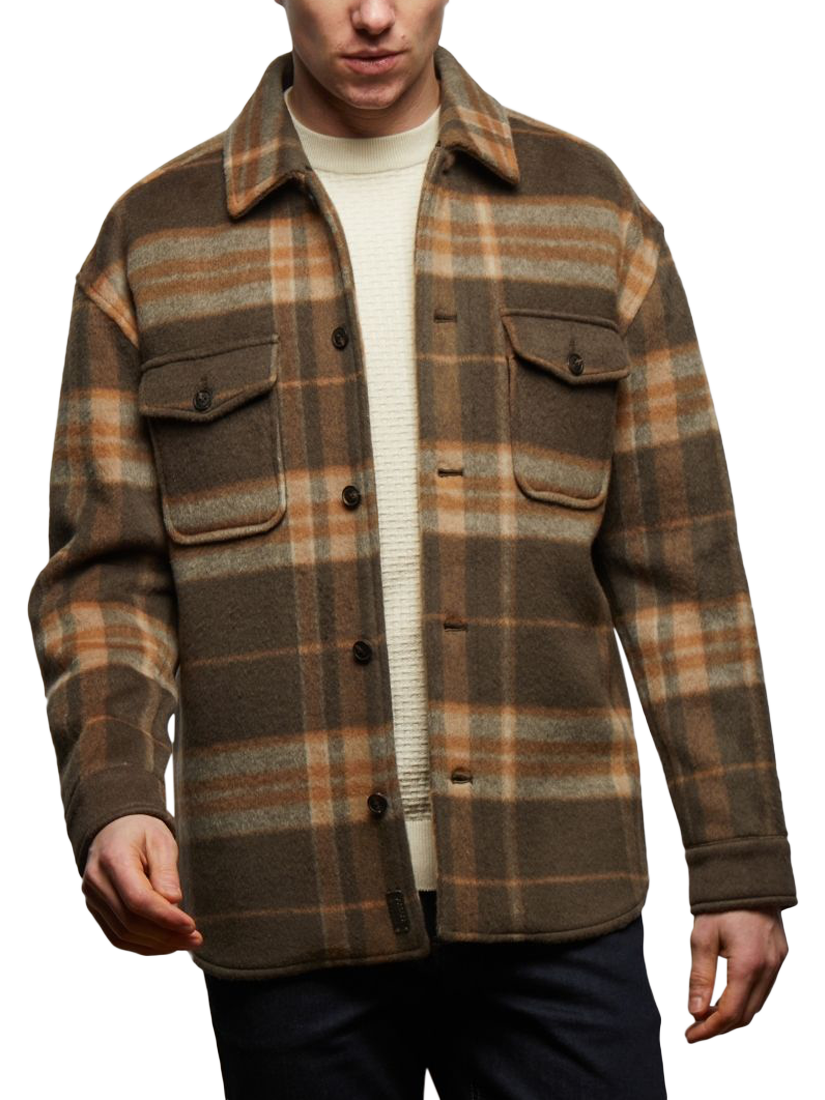 Product image 2 of 6, which shows Guards London Welsh Check Overshirt, Green, XS Reg