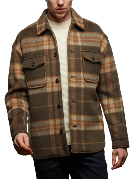 Guards London Welsh Check Overshirt, Green - view 2, Green