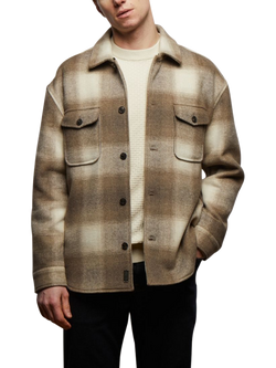 Guards London Welsh Check Overshirt, Stone, Stone