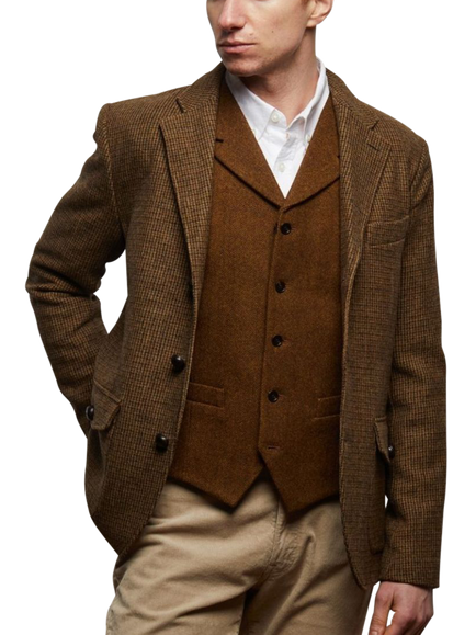 Guards London Allenby Wool Tweed Blazer, Chest Brown, Chest Brown