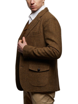 Guards London Allenby Wool Tweed Blazer, Chest Brown - view 2, Chest Brown