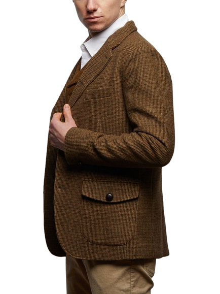 Guards London Allenby Wool Tweed Blazer, Chest Brown - view 2, Chest Brown