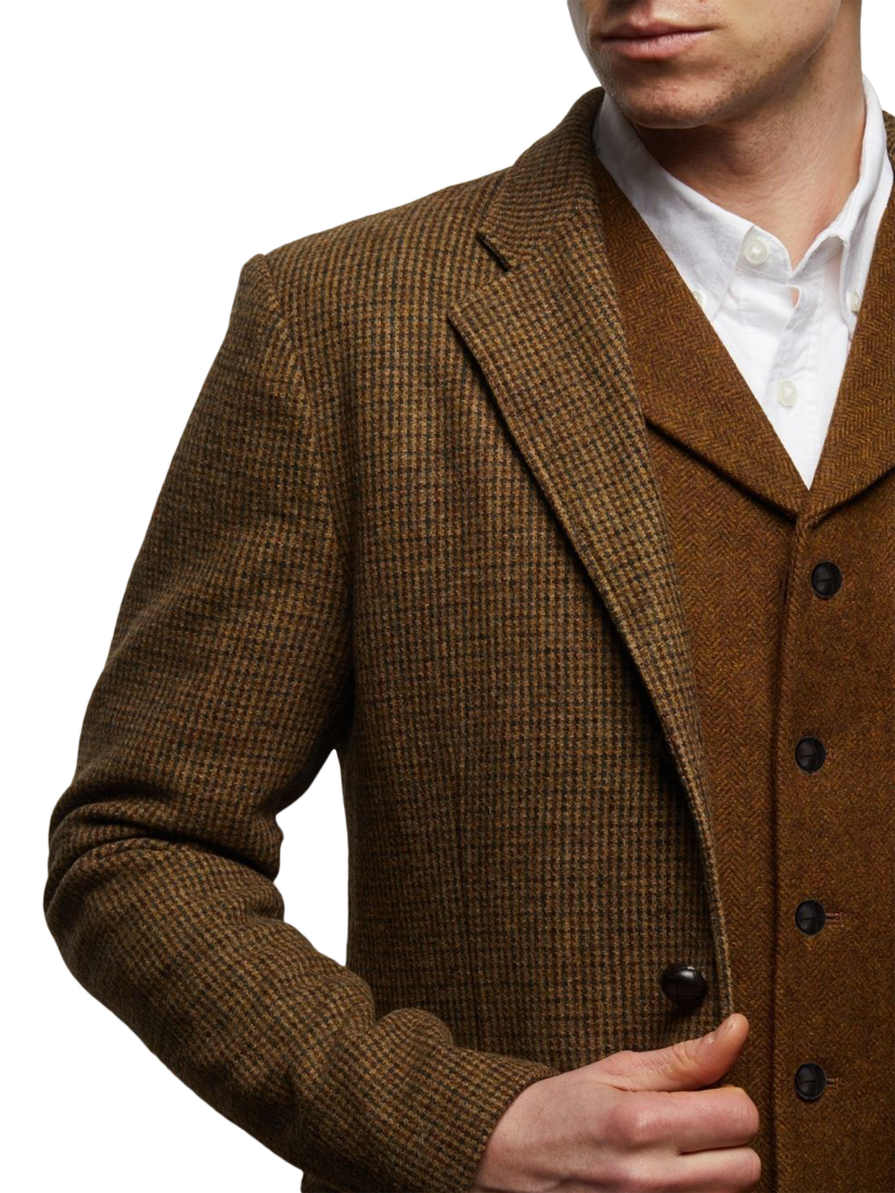 Product image 4 of 6, which shows Guards London Allenby Wool Tweed Blazer, Chest Brown, 36R