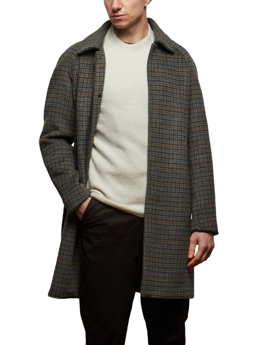 Product image 1 of 7, which shows Guards London Coldstream Brushed Wool Blend Coat, Mid Grey, 36R