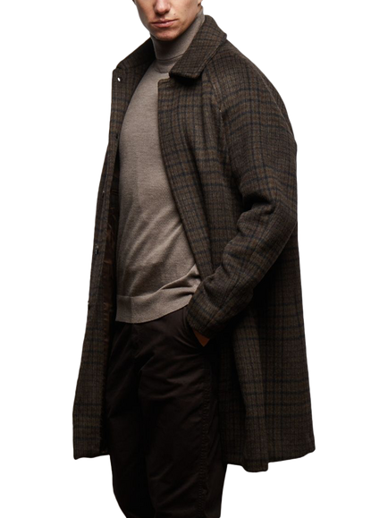 Guards London Coldstream Brushed Wool Blend Coat, Brown - view 2, Brown