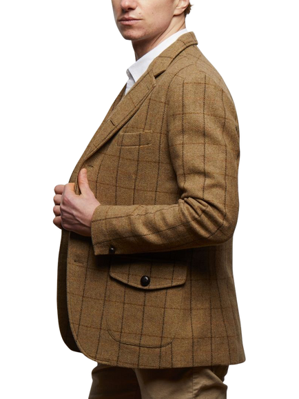 Guards London Allenby Wool Tweed Blazer, Tan - view 2, Tan