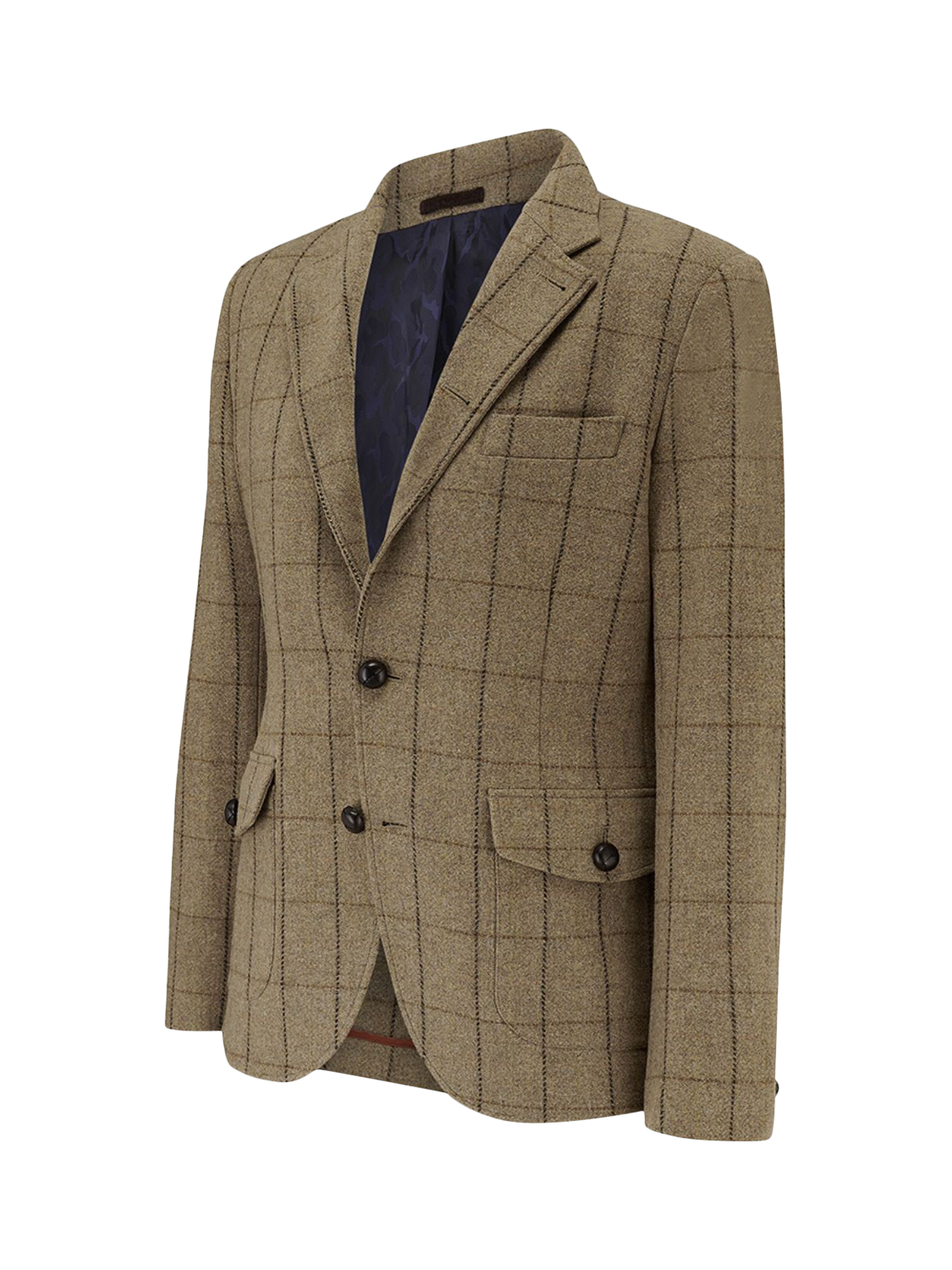 Product image 3 of 4, which shows Guards London Allenby Wool Tweed Blazer, Tan, 36R