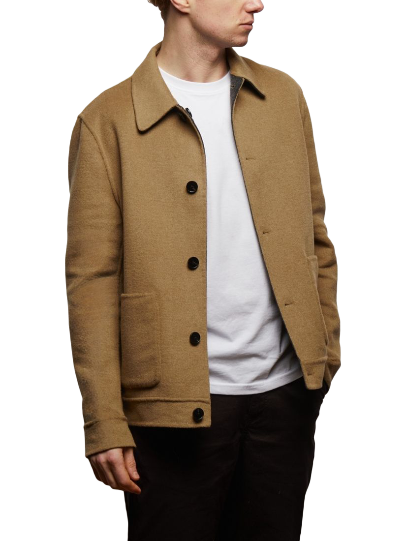 Product image 5 of 9, which shows Guards London Irish Reversible Wool Blend Harrington Jacket, Grey Camel, XS Reg