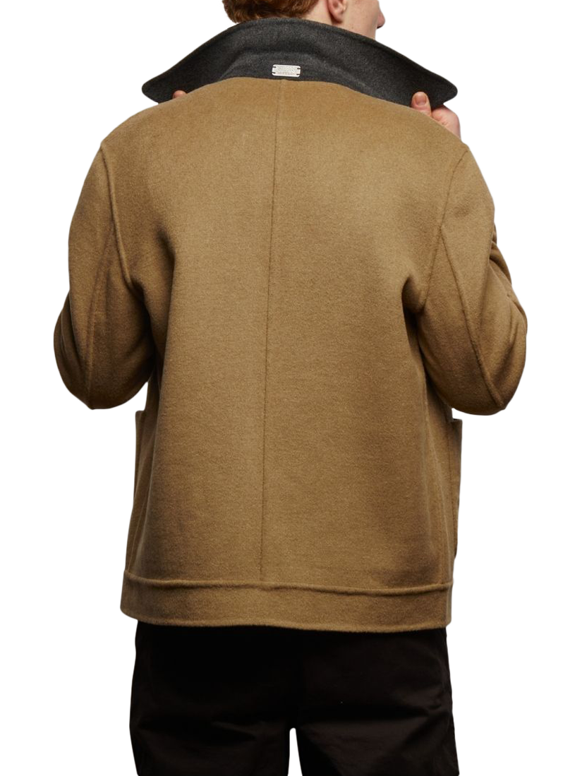 Product image 6 of 9, which shows Guards London Irish Reversible Wool Blend Harrington Jacket, Grey Camel, XS Reg