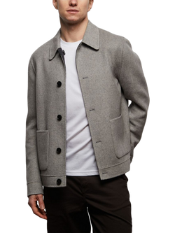 Guards London Irish Reversible Wool Blend Harrington Jacket, Silver Grey, Silver Grey