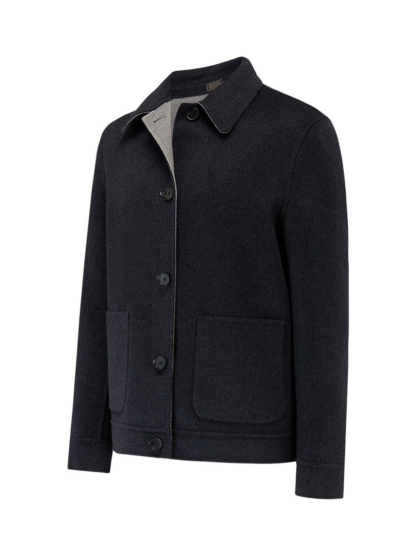 Product image 10 of 10, which shows Guards London Irish Reversible Wool Blend Harrington Jacket, Silver Grey, XS Reg