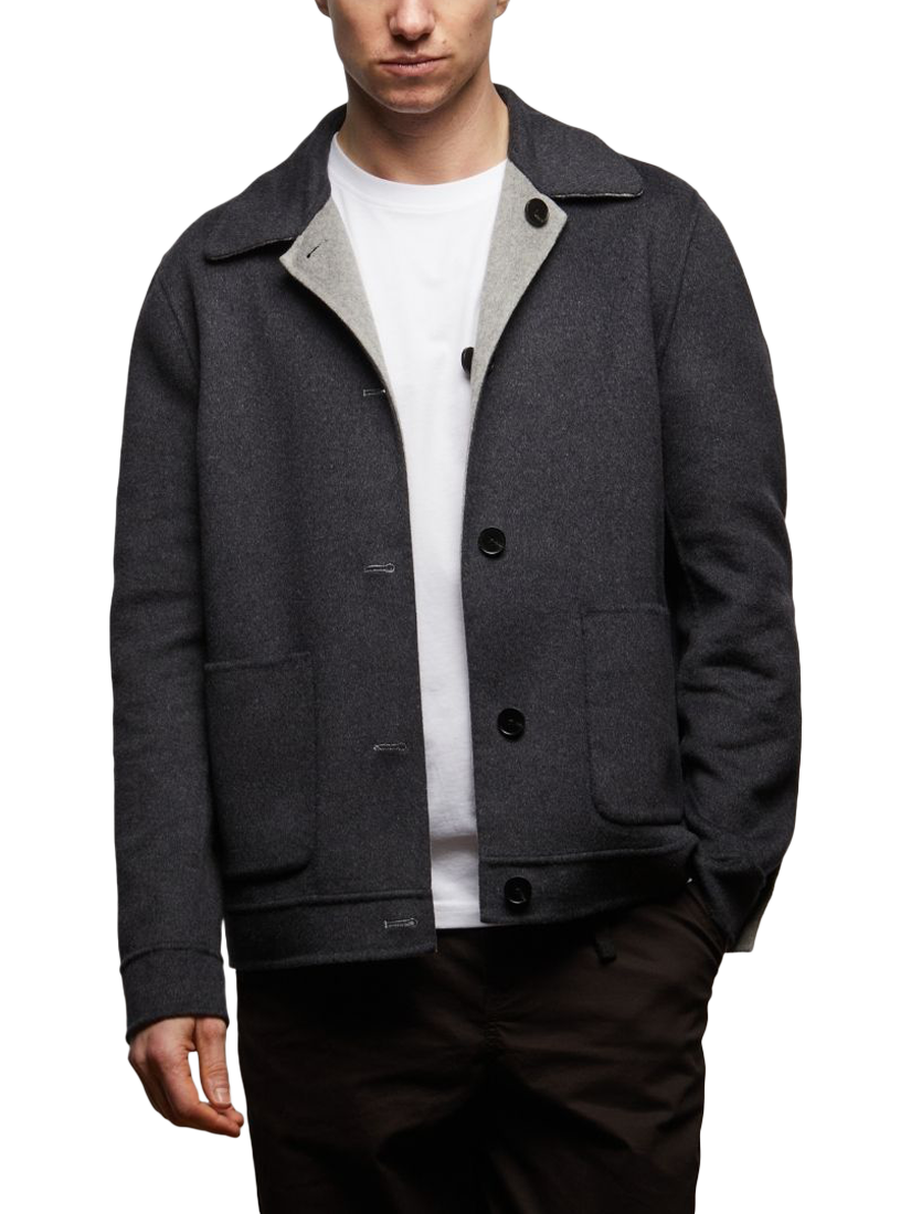 Product image 2 of 10, which shows Guards London Irish Reversible Wool Blend Harrington Jacket, Silver Grey, XS Reg