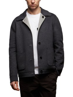 Guards London Irish Reversible Wool Blend Harrington Jacket, Silver Grey - view 2, Silver Grey