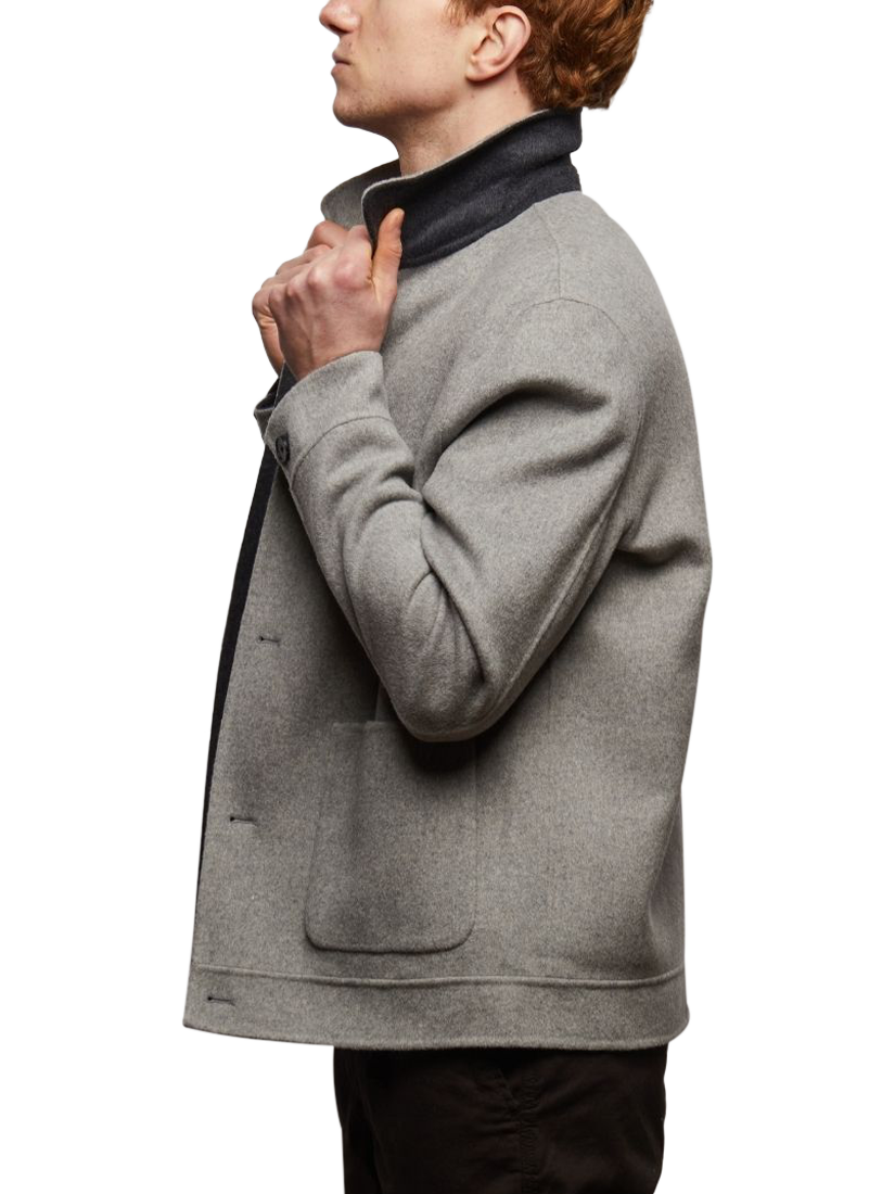 Product image 4 of 10, which shows Guards London Irish Reversible Wool Blend Harrington Jacket, Silver Grey, XS Reg