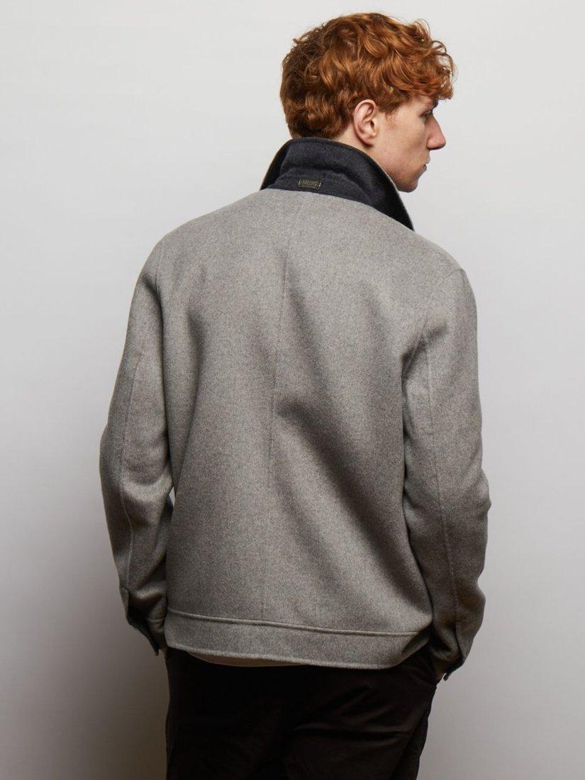 Product image 7 of 10, which shows Guards London Irish Reversible Wool Blend Harrington Jacket, Silver Grey, XS Reg