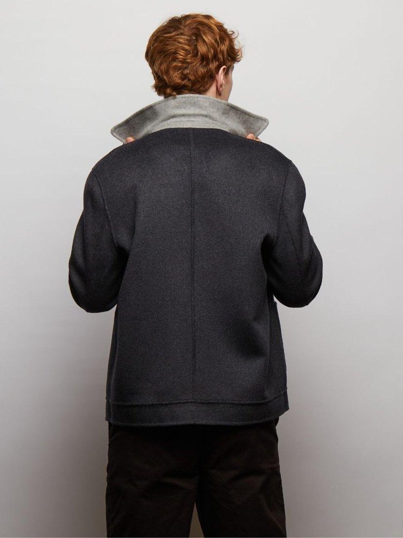 Product image 8 of 10, which shows Guards London Irish Reversible Wool Blend Harrington Jacket, Silver Grey, XS Reg