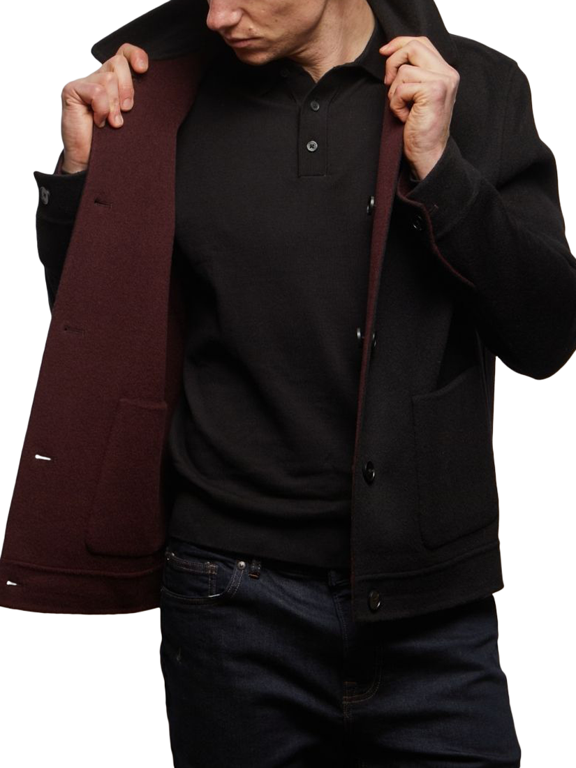 Product image 3 of 10, which shows Guards London Irish Two-In-One Harrington Jacket, Wine Black, XS Reg