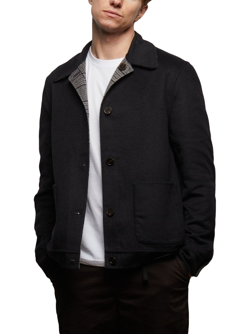 Product image 2 of 8, which shows Guards London Scots Reversible Harrington Jacket, Black, XS Reg