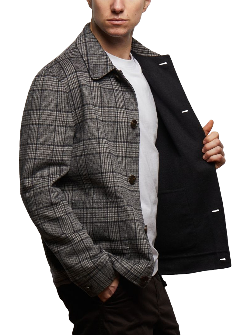 Product image 3 of 8, which shows Guards London Scots Reversible Harrington Jacket, Black, XS Reg