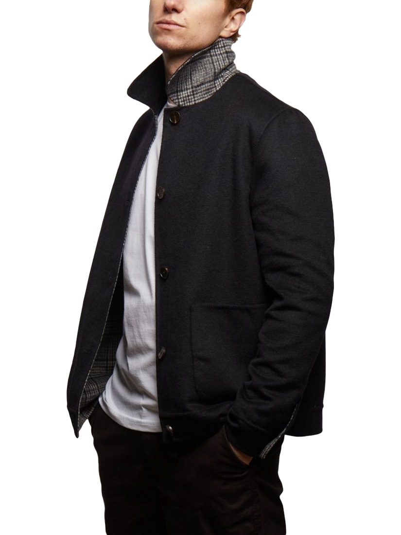 Product image 4 of 8, which shows Guards London Scots Reversible Harrington Jacket, Black, XS Reg