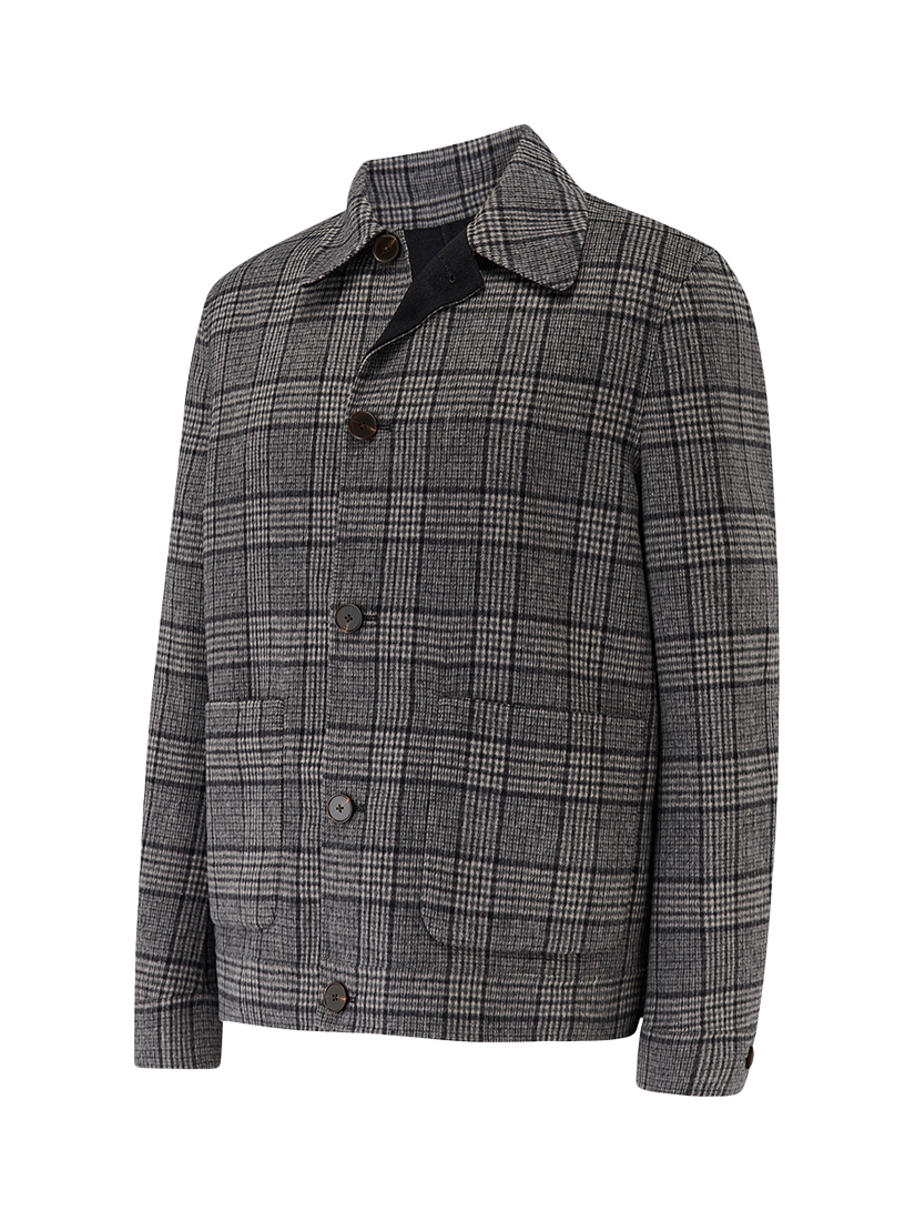 Product image 7 of 8, which shows Guards London Scots Reversible Harrington Jacket, Black, XS Reg