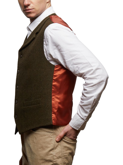 Guards London Sherwood Wool Waistcoat - view 2, Dark Green