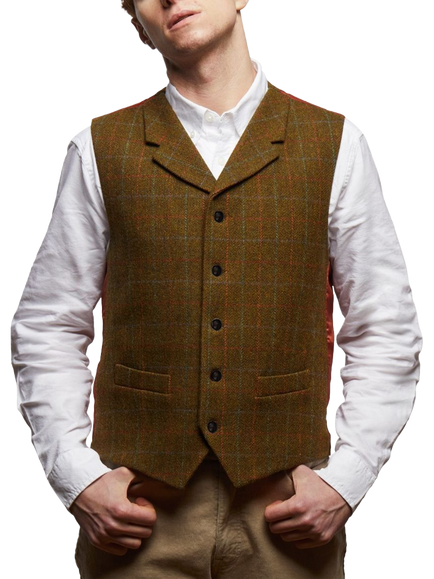 Guards London Sherwood Tweed Waistcoat, Light Brown, Light Brown