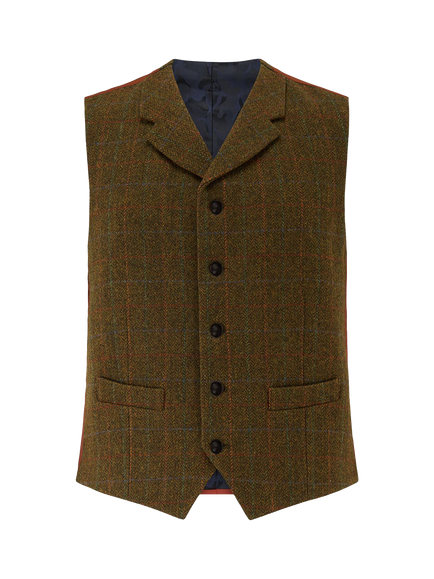 Guards London Sherwood Tweed Waistcoat, Light Brown - view 2, Light Brown