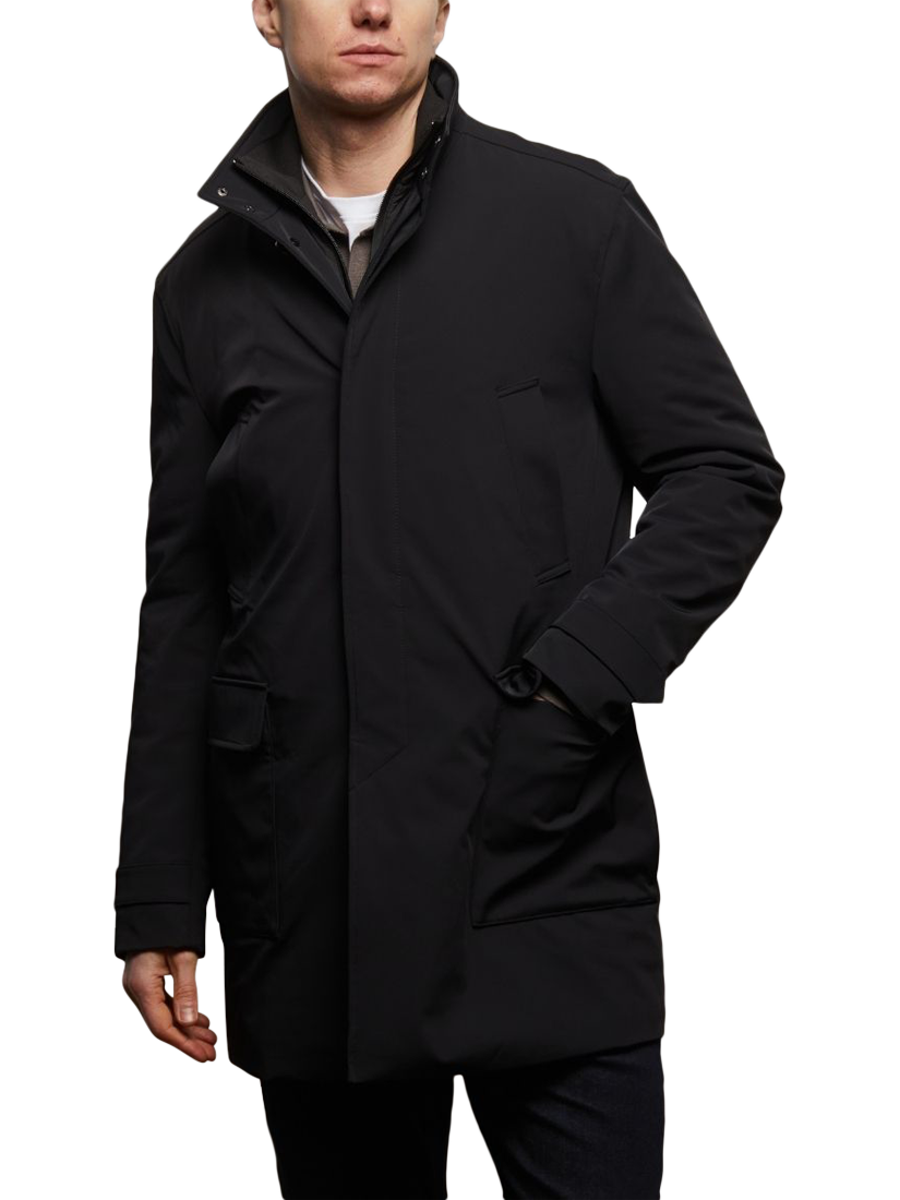 Product image 2 of 7, which shows Guards London Walker Hybrid Technical Overcoat, Black, XS Reg