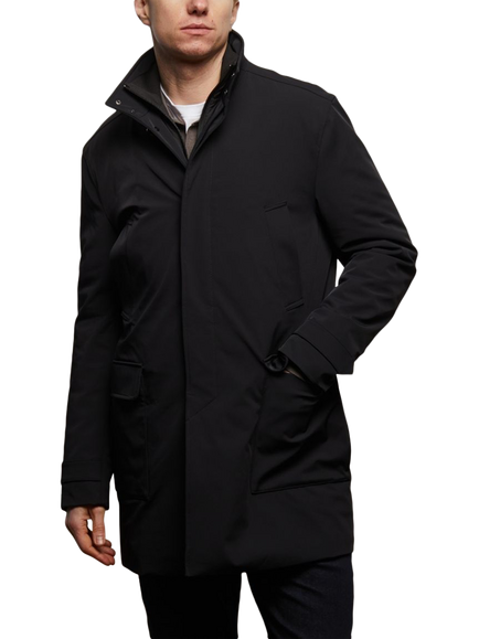 Guards London Walker Hybrid Technical Overcoat, Black - view 2, Black