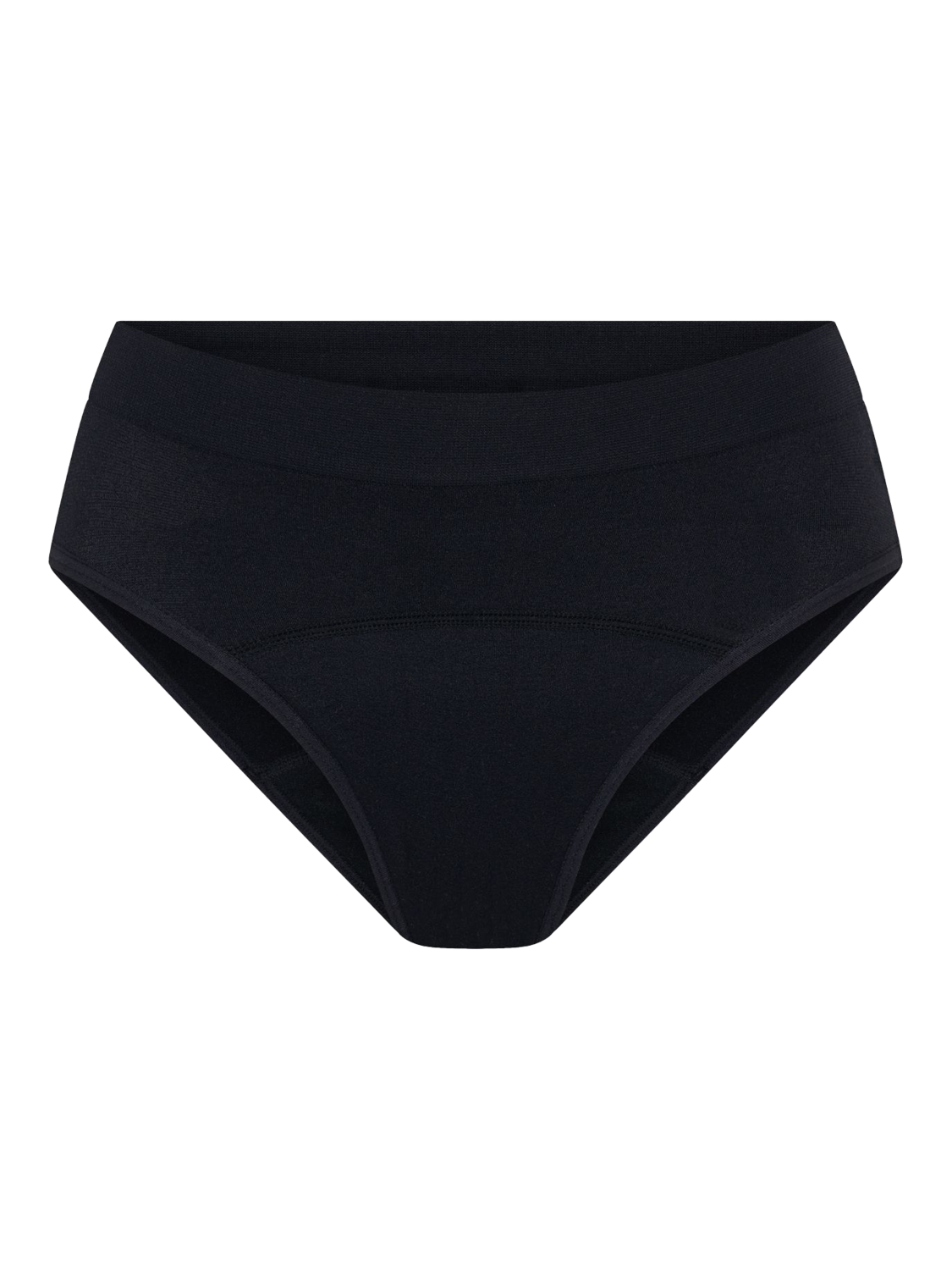 Product image 7 of 8, which shows Modibodi Seamless Hipster Bikini Briefs, Moderate Absorbency, Pack of 3, Black, S