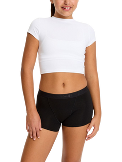 Modibodi Teen Hipster Shorts Period Knickers, Moderate Absorbency, Black - view 2, Black